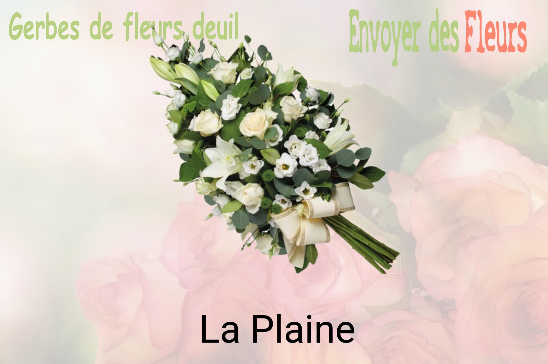 Gerbe de fleurs de deuil livrée à La Plaine